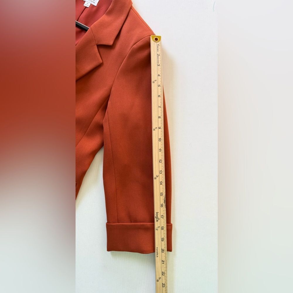 TAHARI ASL Easy Notch Collar Blazer Patch Pockets Orange Spice Size 14 - Picture 8 of 10